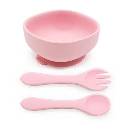 Silicone Suction Bowl Set | Pink